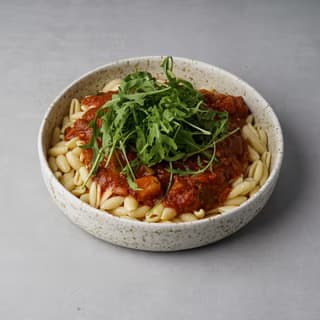 Gnocchetti Sardi mit Gemüsesugo & Rucola